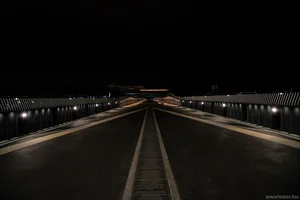 A photo of Keel Crossing bridge in Sunderland at night